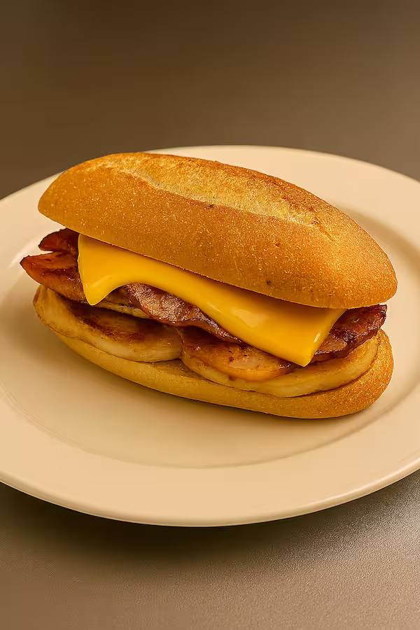 Bocadillo de Pechuga, Queso y Beicon